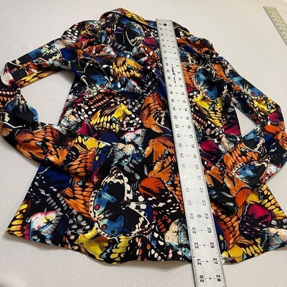 BCBG Maxazria Butterfly Button Up Shirt Size Medium - Picture 11 of 11